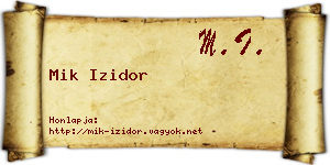 Mik Izidor névjegykártya